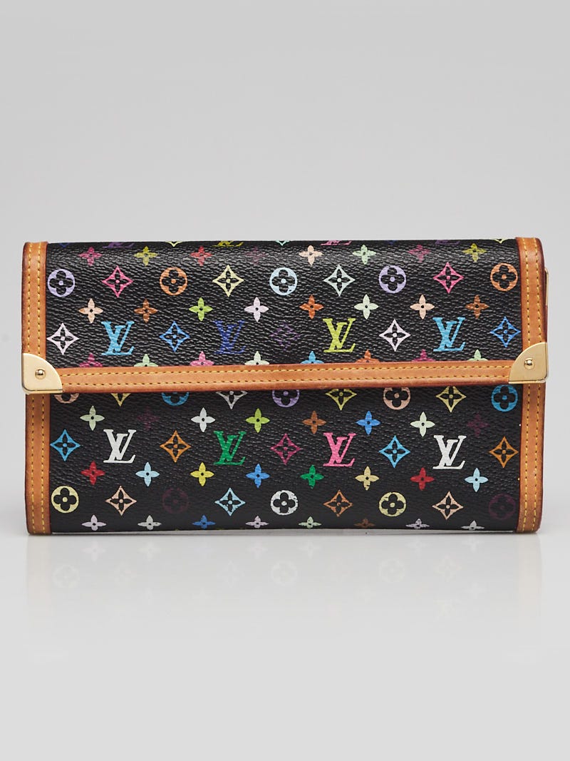Louis Vuitton Black Monogram Multicolore Porte-Tresor International Wallet
