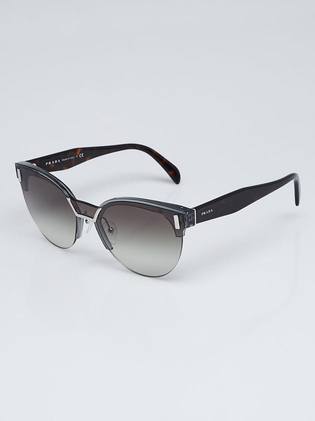 Prada Silvertone Metal and Tortoise Shell Acetate Cat-Eye Gradient Tint Sunglasses SPR04U