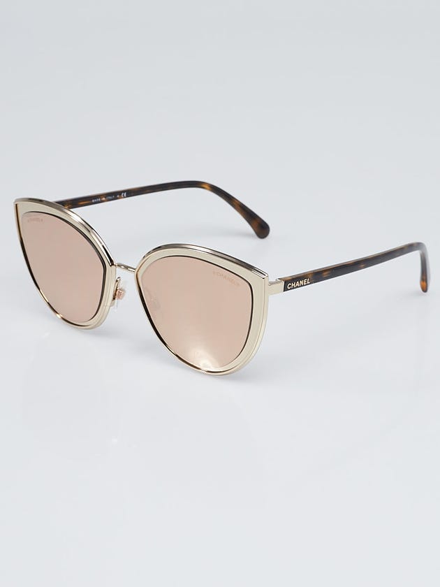 Chanel 18k Goldtone Metal Cat Eye Sunglasses - 4222