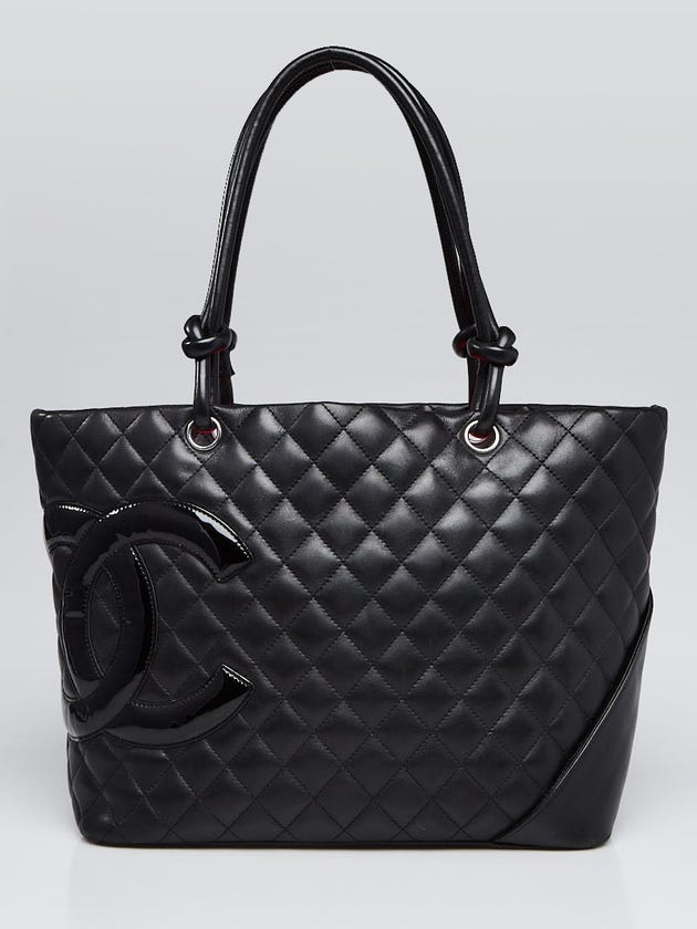 Chanel Black Quilted Leather Ligne Cambon Large Tote Bag 