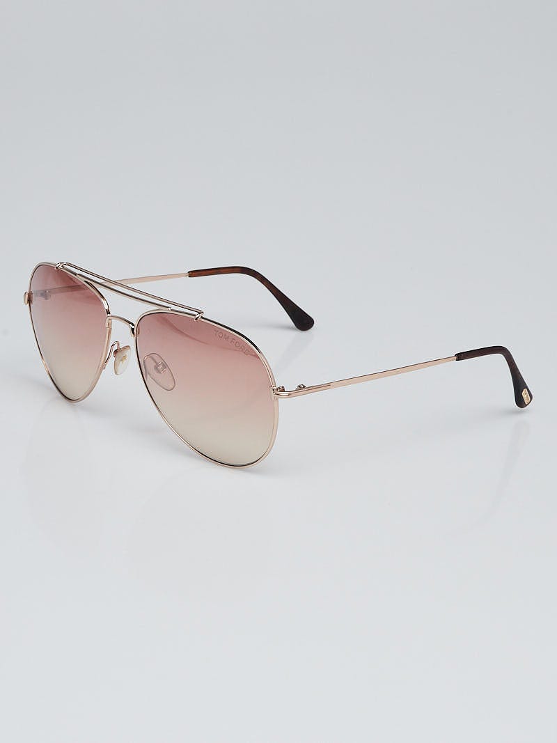 Tom Ford Goldtone Metal Indiana Aviator Sunglasses TF497 | Yoogi's