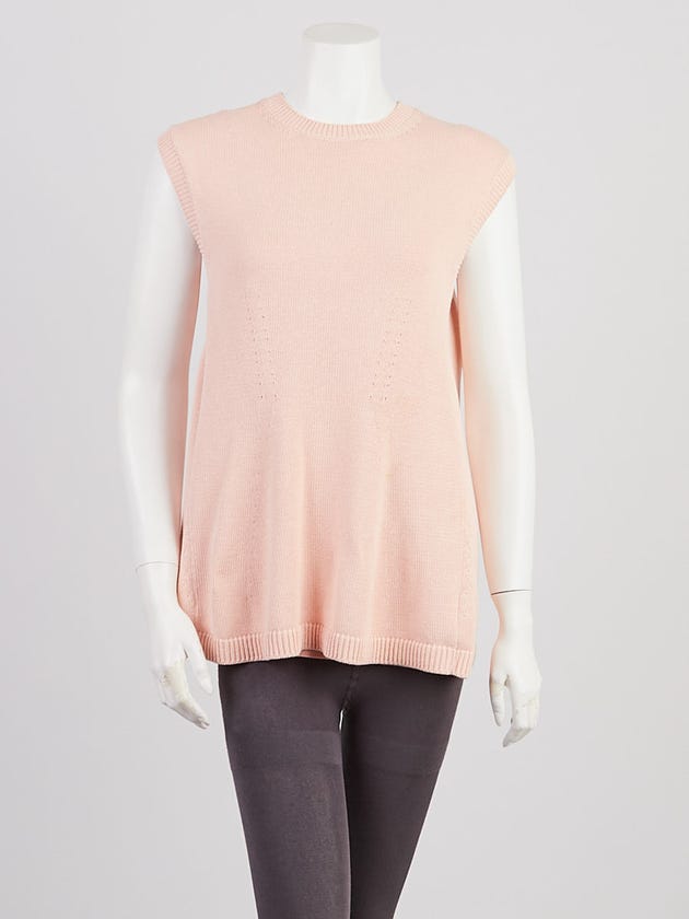 Balenciaga Pink Cotton Knit Sleeveless Sweater Tunic Size 2/36