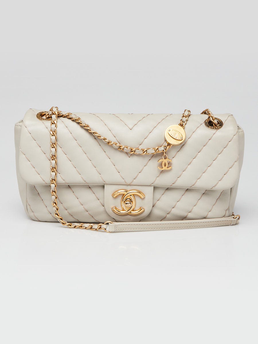 Chanel Surpique Chevron Leather Flap Crossbody Bag