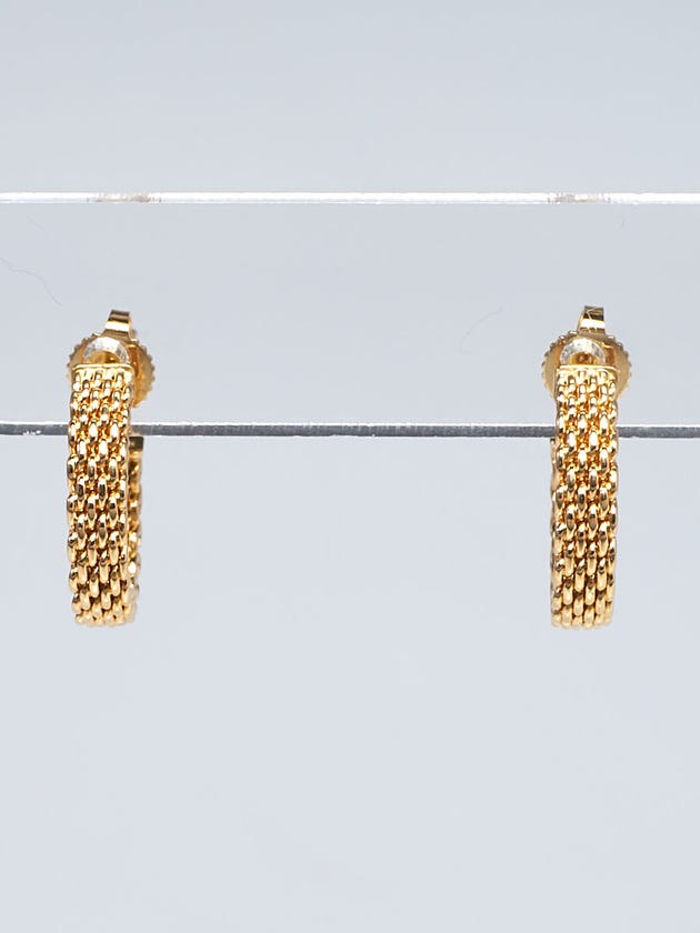 Tiffany & Co. 18k Yellow Gold Somerset Mesh Small Hoop Earrings