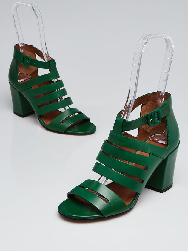 Givenchy Emerald Green Leather Sandals Size 7/37.5