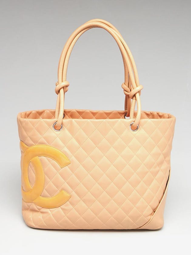 Chanel Beige Quilted Cambon Ligne Tote Bag