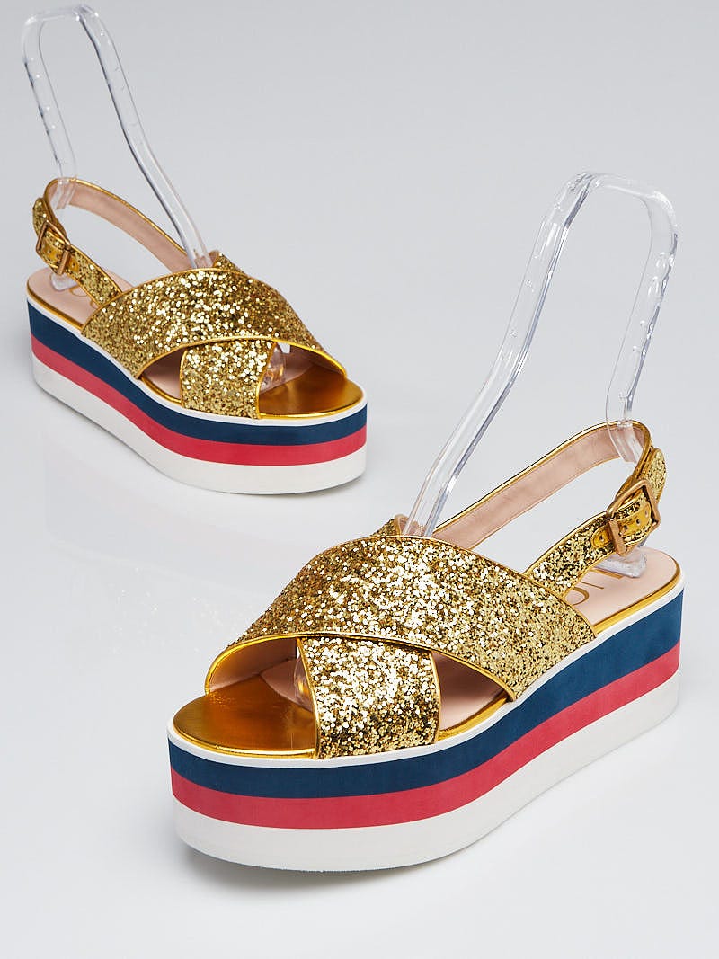 Gold on sale gucci platforms