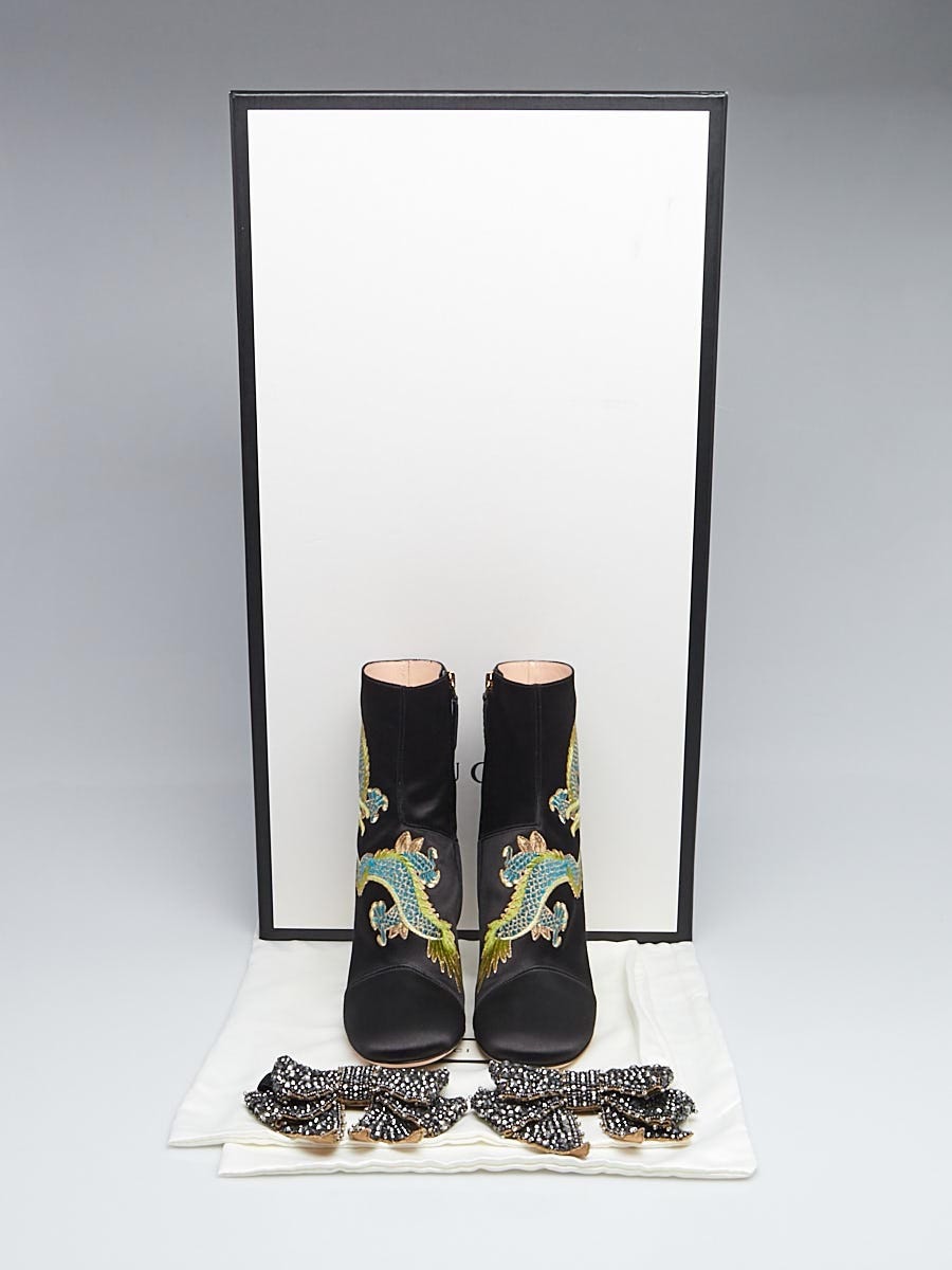 Gucci embroidered ankle outlet boots