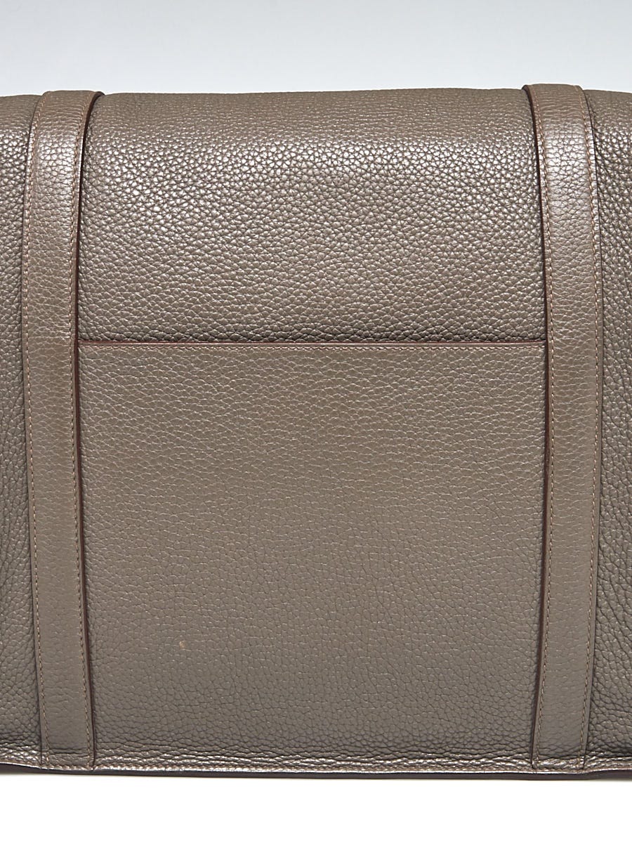Hermes Cacao Brown Clemence Leather Steve 45 Travel Bag NEW