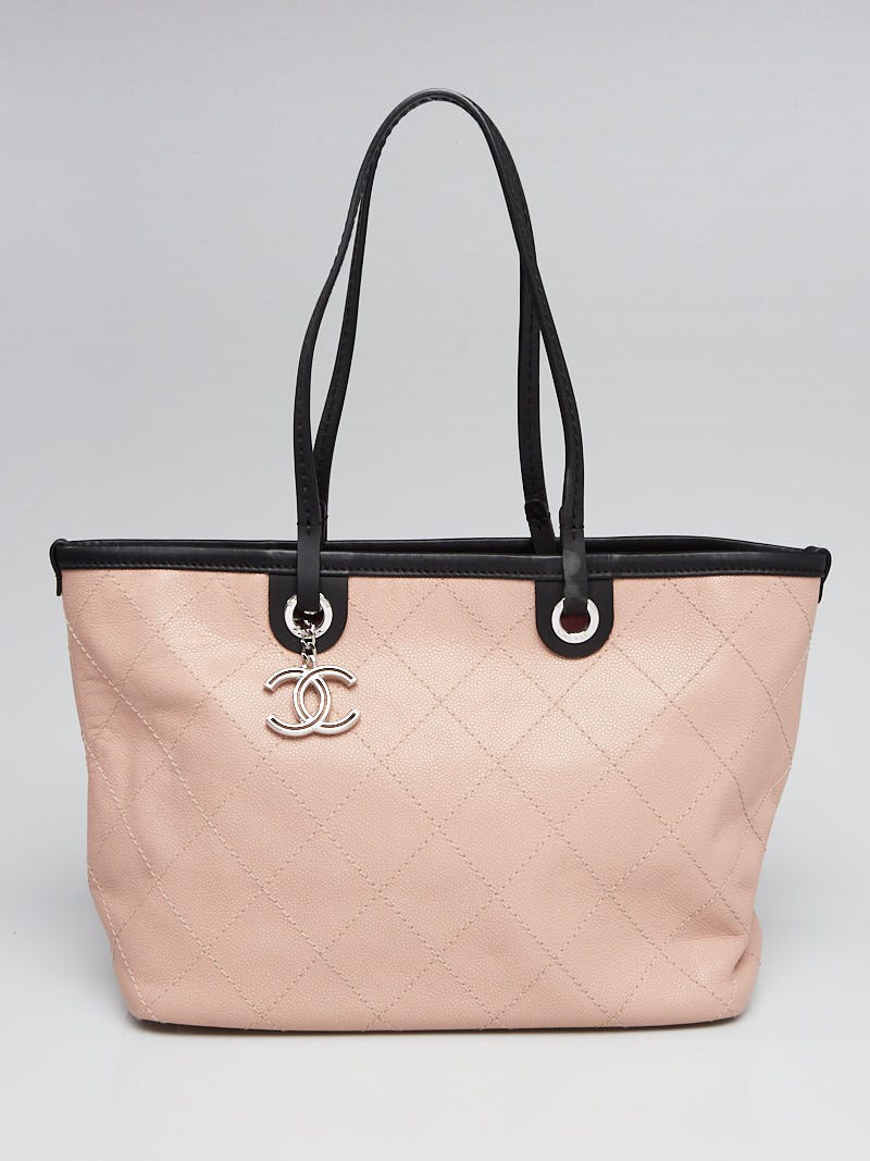 Chanel Black Quilted Caviar Leather Fever Tote