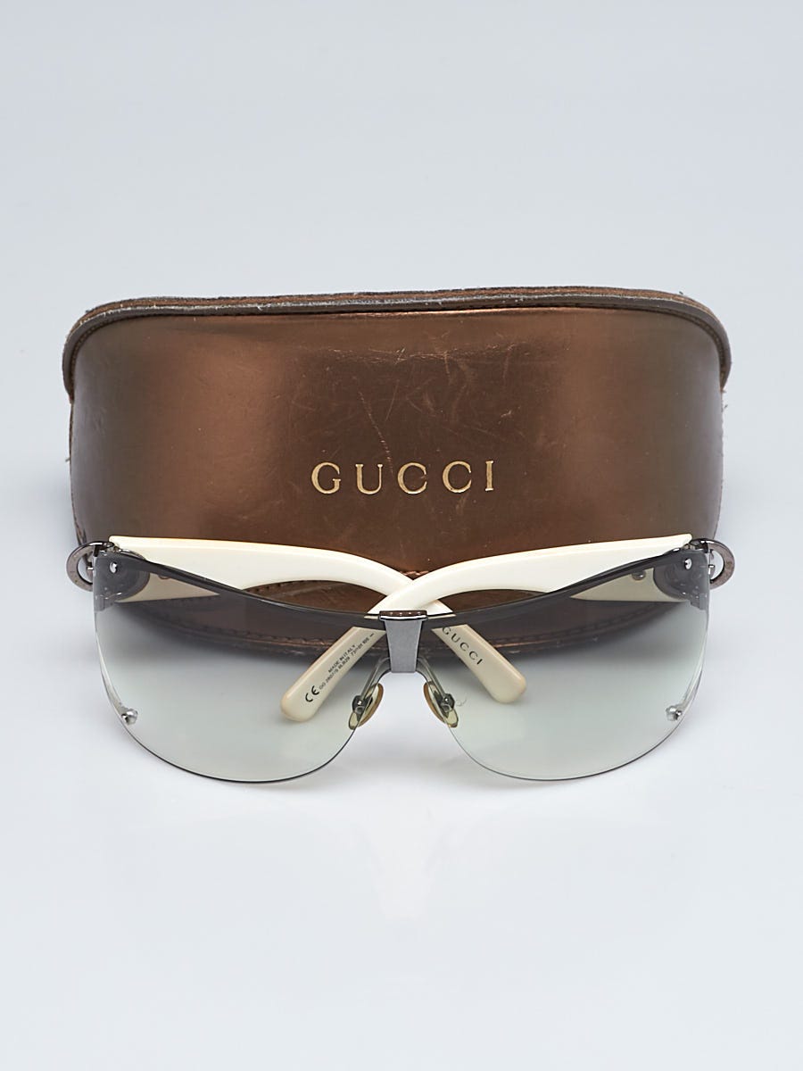 Authentic Y2K Gucci Crystal GG Logo Sunglasses Model 2807/S White Silver Ombre Gucci White/Silver Crystal GG Logo Sunglasses 2807/S  main image 2