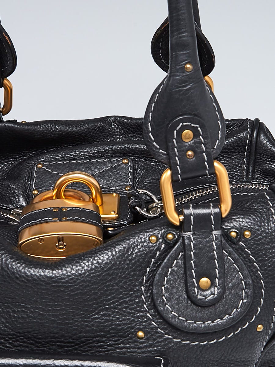 Chloe Black Leather Front Pocket Paddington Satchel Bag | Yoogi's