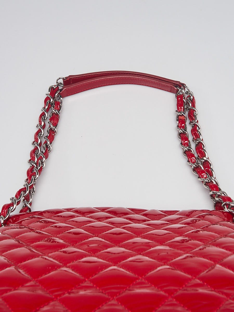 Chanel Red Quilted Patent Leather Just Mademoiselle Large Bowling Bag -  Yoogi's Closet