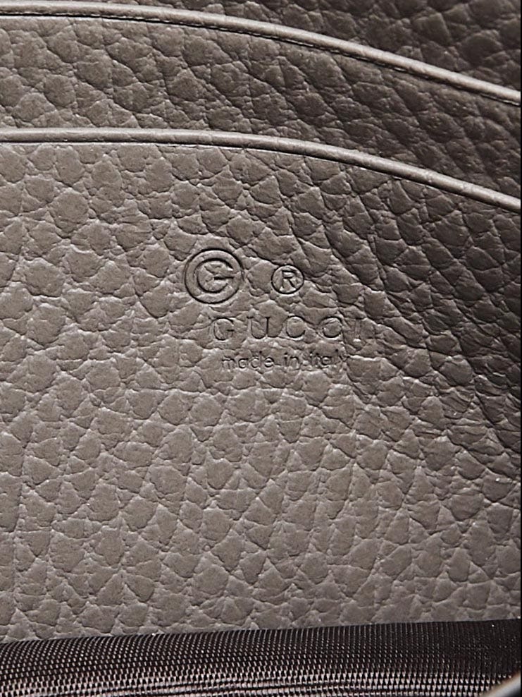 Gucci Grey Pebbled Leather Interlocking G Wallet on Chain Clutch Bag -  Yoogi's Closet