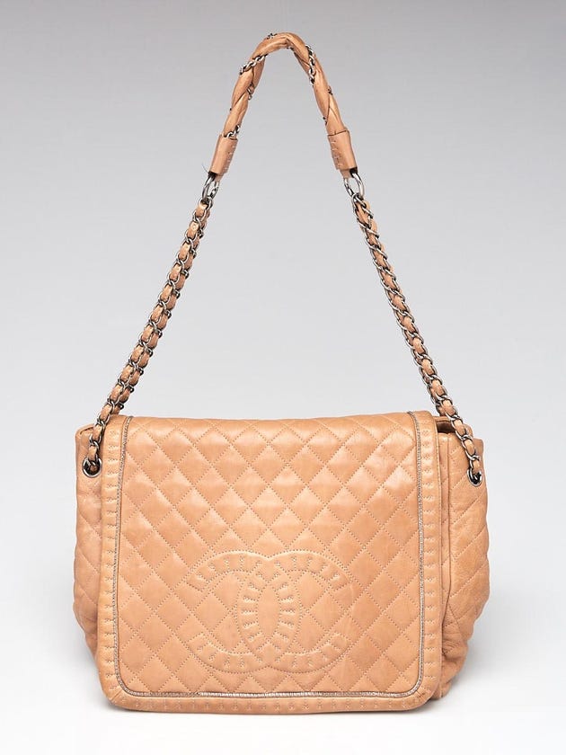 Chanel Dark Beige Quilted Leather Istanbul Flap Bag