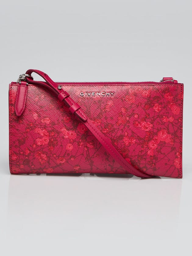 Givenchy Pink Printed Saffiano Leather Iconic Crossbody Pouch Bag