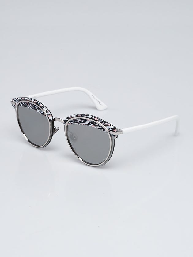 Christian Dior White/Black/Pink Acetate and Metal Offset 1 Sunglasses