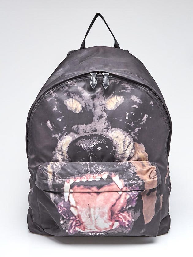 Givenchy Black Rotterweiler Print Nylon Backpack Bag
