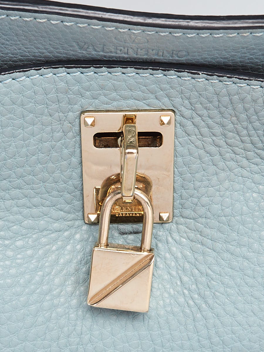 Valentino Bright Blue Smooth Leather Rockstud Mini Backpack Bag - Yoogi's  Closet