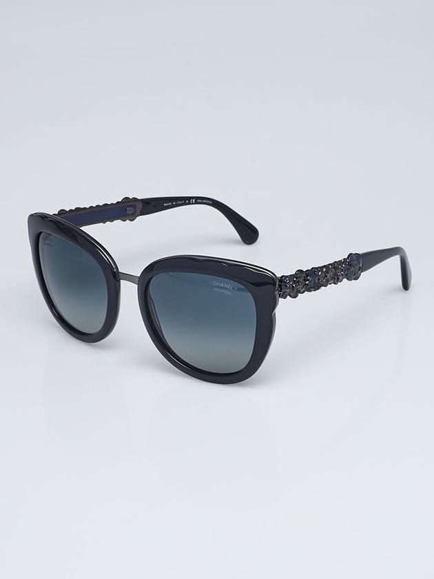 Chanel Blue Acetate Cat Eye Frame and Bijou Sunglasses-5356