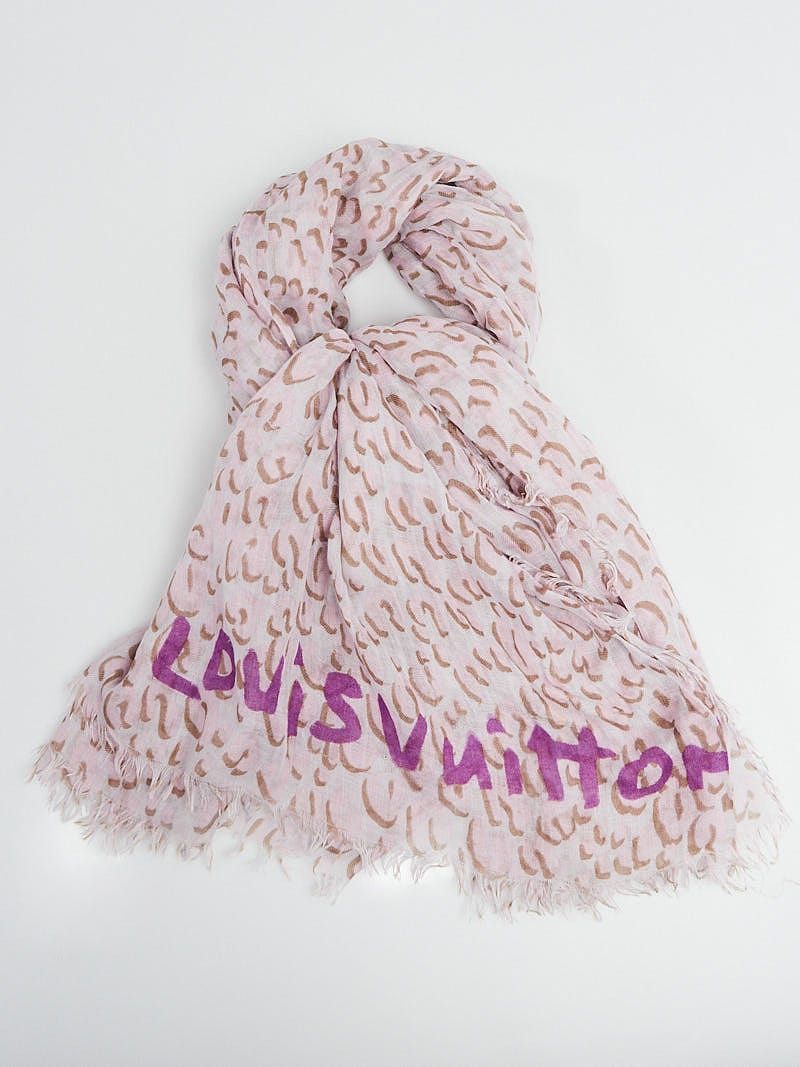 Louis Vuitton Pink/Brown Cashmere/Silk Stephen Sprouse Leopard