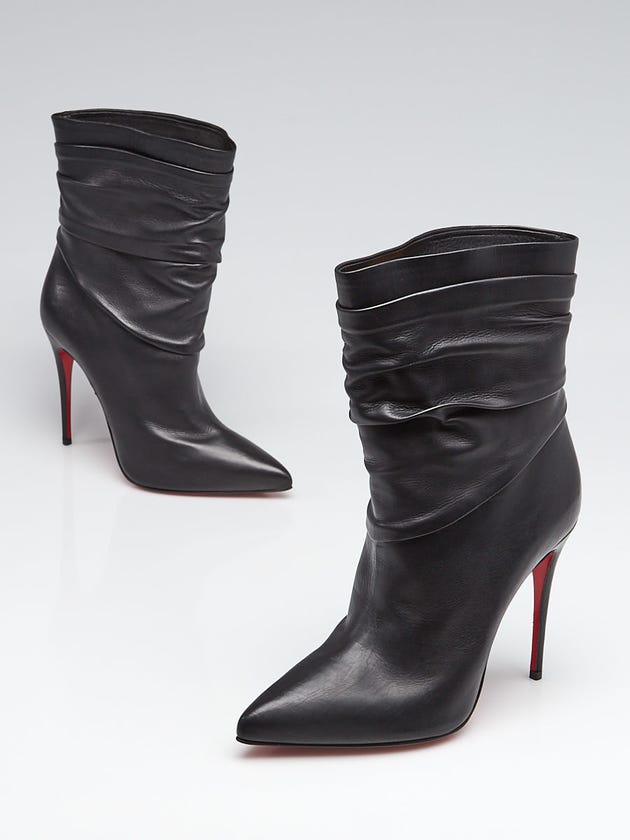 Christian Louboutin Black Leather Ishtar Booty Ankle Boots Size 6.5/37