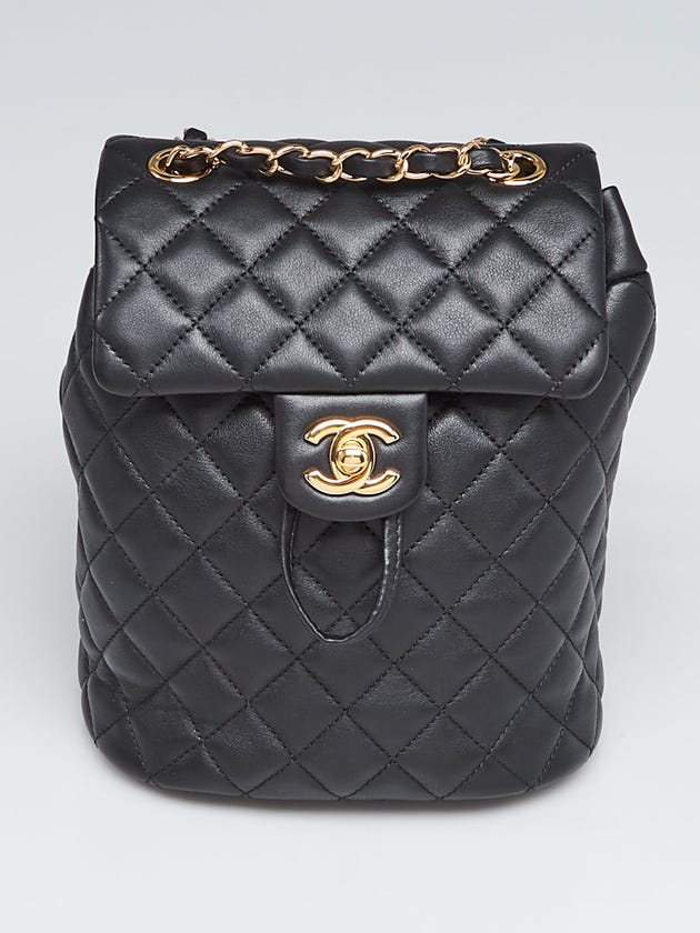 Chanel Black Quilted Lambskin Leather Urban Spirit Mini Backpack