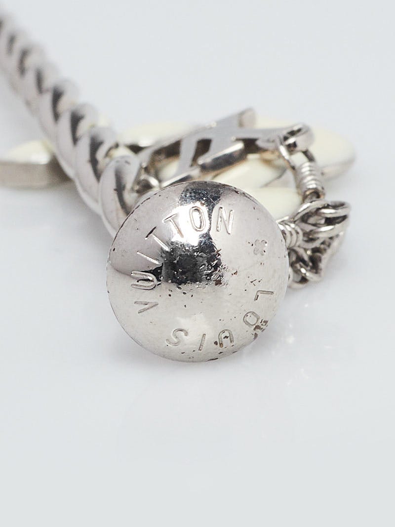 Louis Vuitton クリスタルヘアピン Louis Vuitton Silvertone Metal and White Monogram Sweet Hair Pin