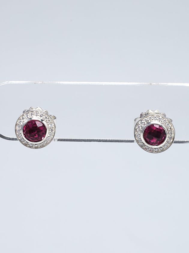 David Yurman Pink Tourmaline and Diamond Cerise Mini Stud Earrings