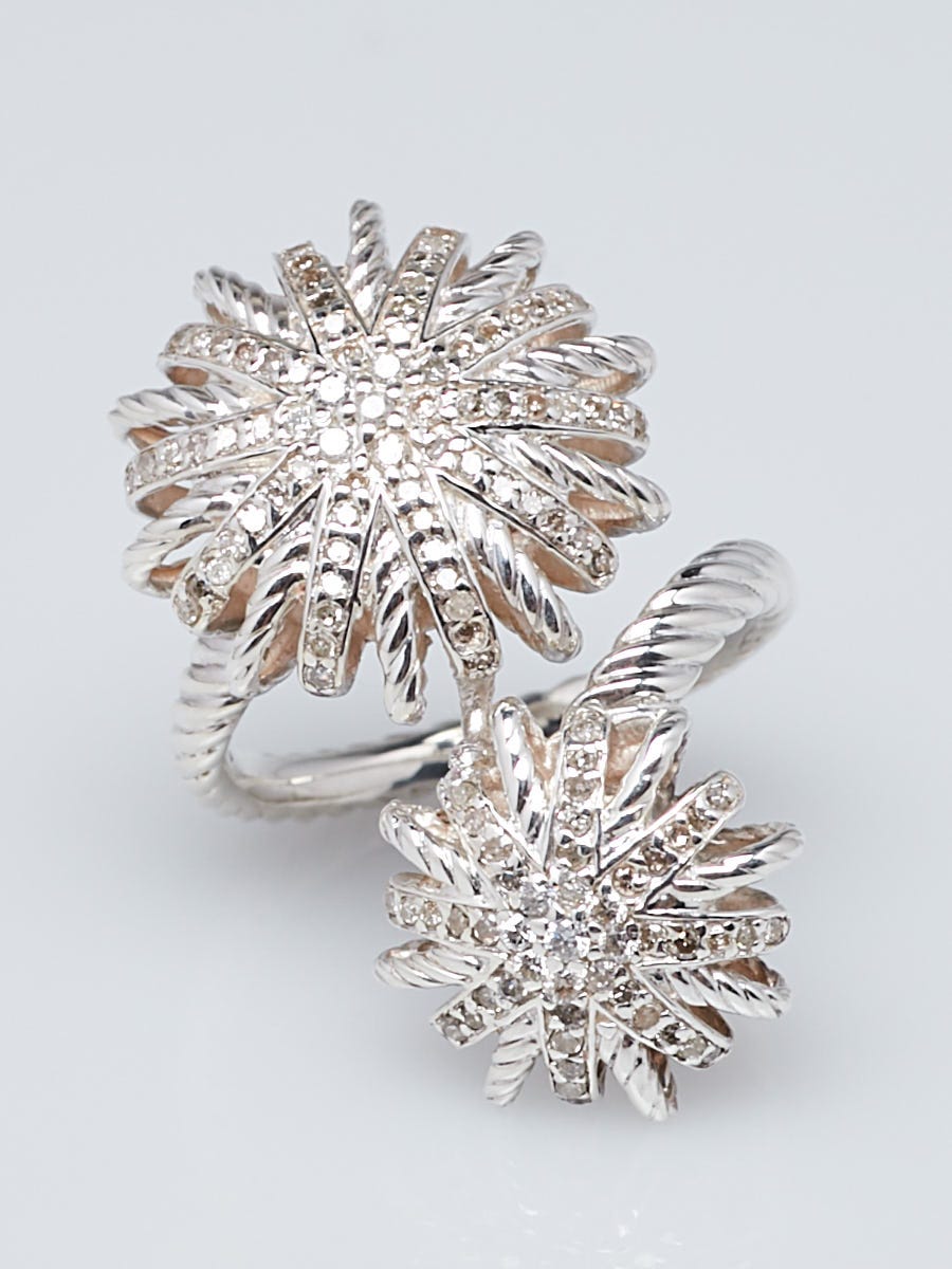 ゆぅはむ David Yurman Sterling Silver and Diamonds Starburst Bypass