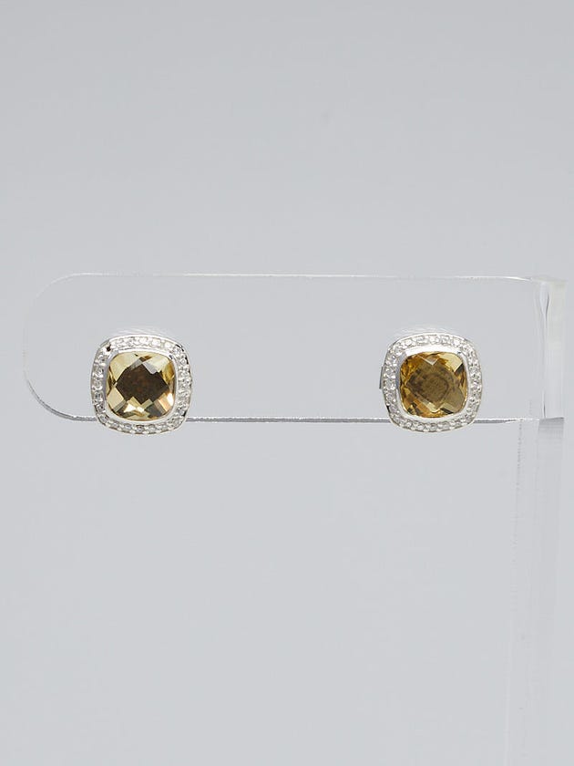 David Yurman 7mm Champagne Citrine and Diamond Petite Albion Earrings