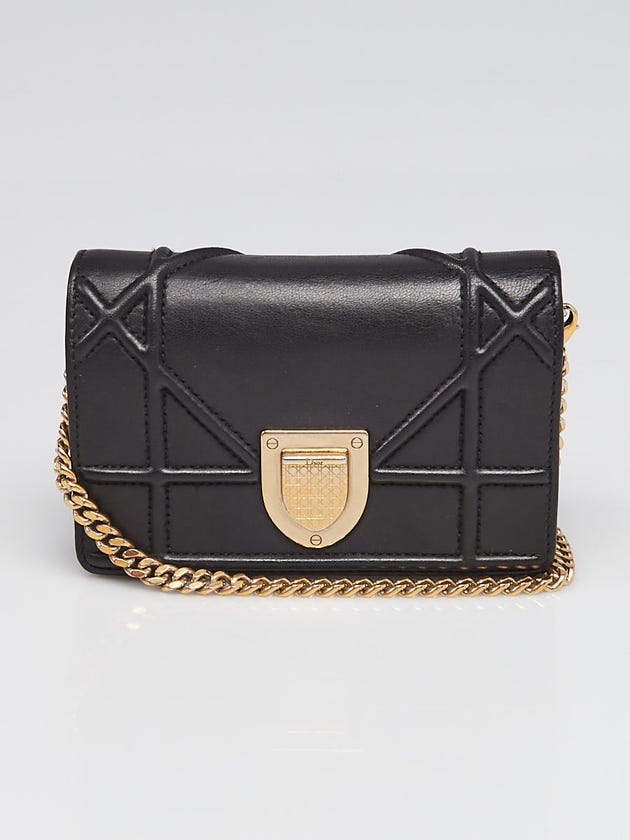 Christian Dior Black Cannage Leather Baby Diorama Flap Bag