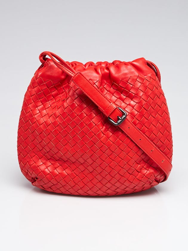 Bottega Veneta Carmino Intrecciato Woven Nappa Leather Small Crossbody Bag