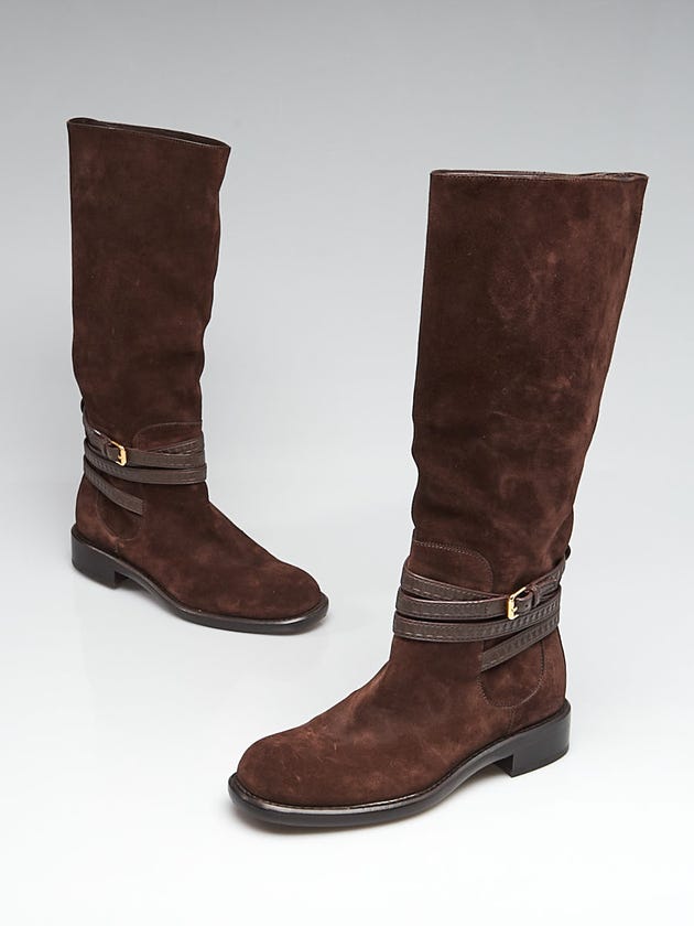 Louis Vuitton Brown Suede Leather Crossroads Boots Size 6.5/37