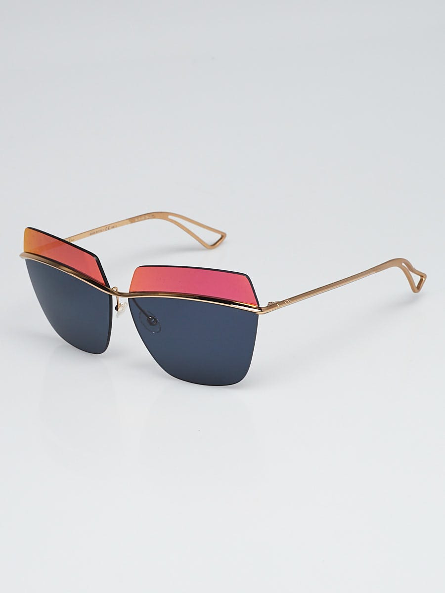 Aviator Sunglasses - Gold Frame / Pink Clear Two-tone Lens – Sunnytop Shop