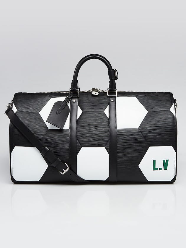 Louis Vuitton Limited Edition Black Epi Leather FIFA World Cup Keepall Bandouliere 50 Bag
