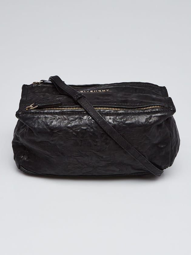 Givenchy Black Textured Lambskin Leather Mini Pepe Pandora Bag