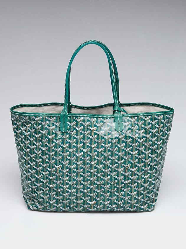 Goyard Green Chevron Print Coated Canvas St. Louis PM Tote Bag