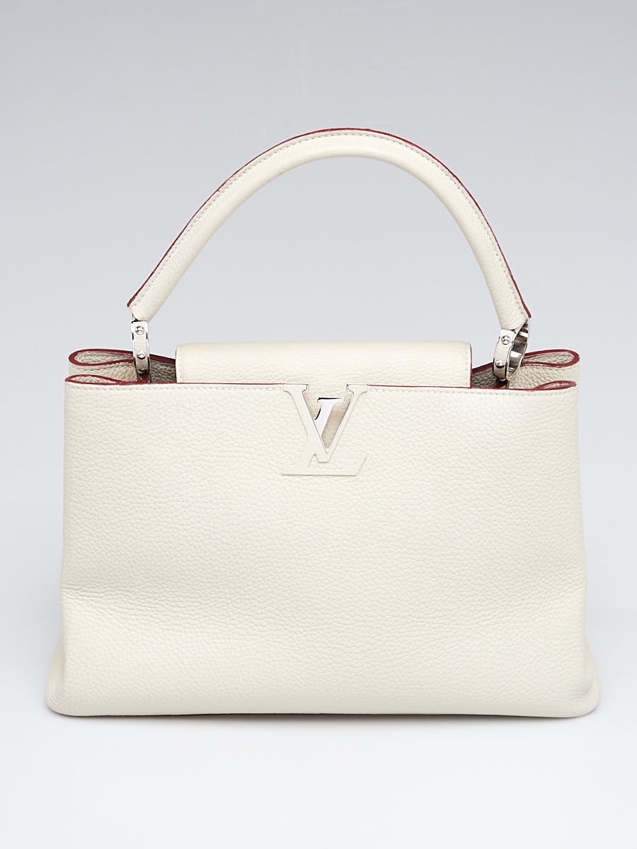 Louis Vuitton White Taurillon Leather Capucines mm