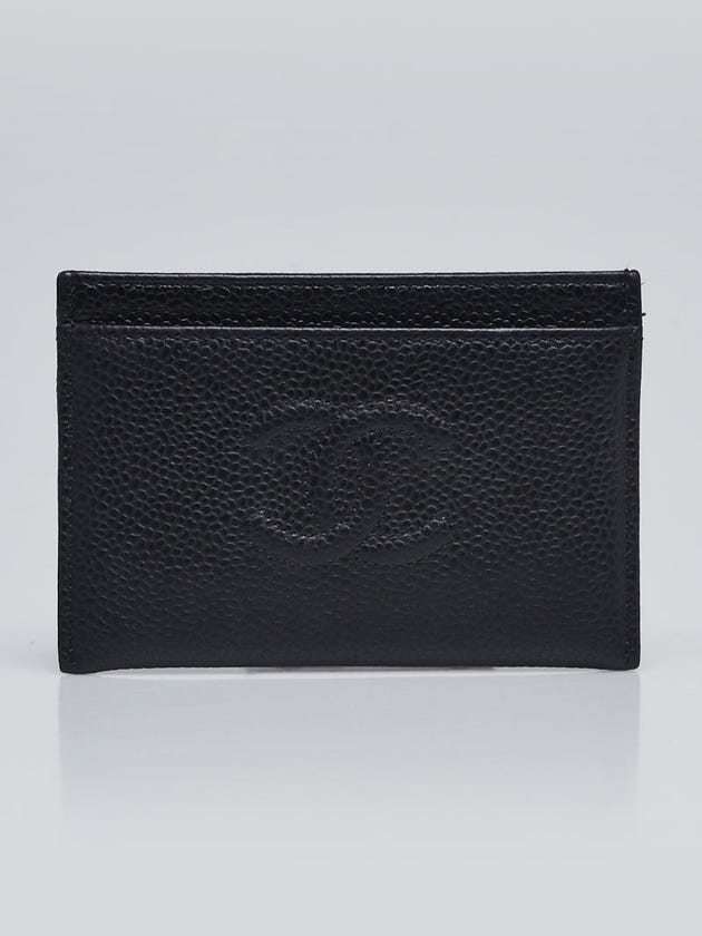 Chanel Black Caviar Leather O-Card Holder