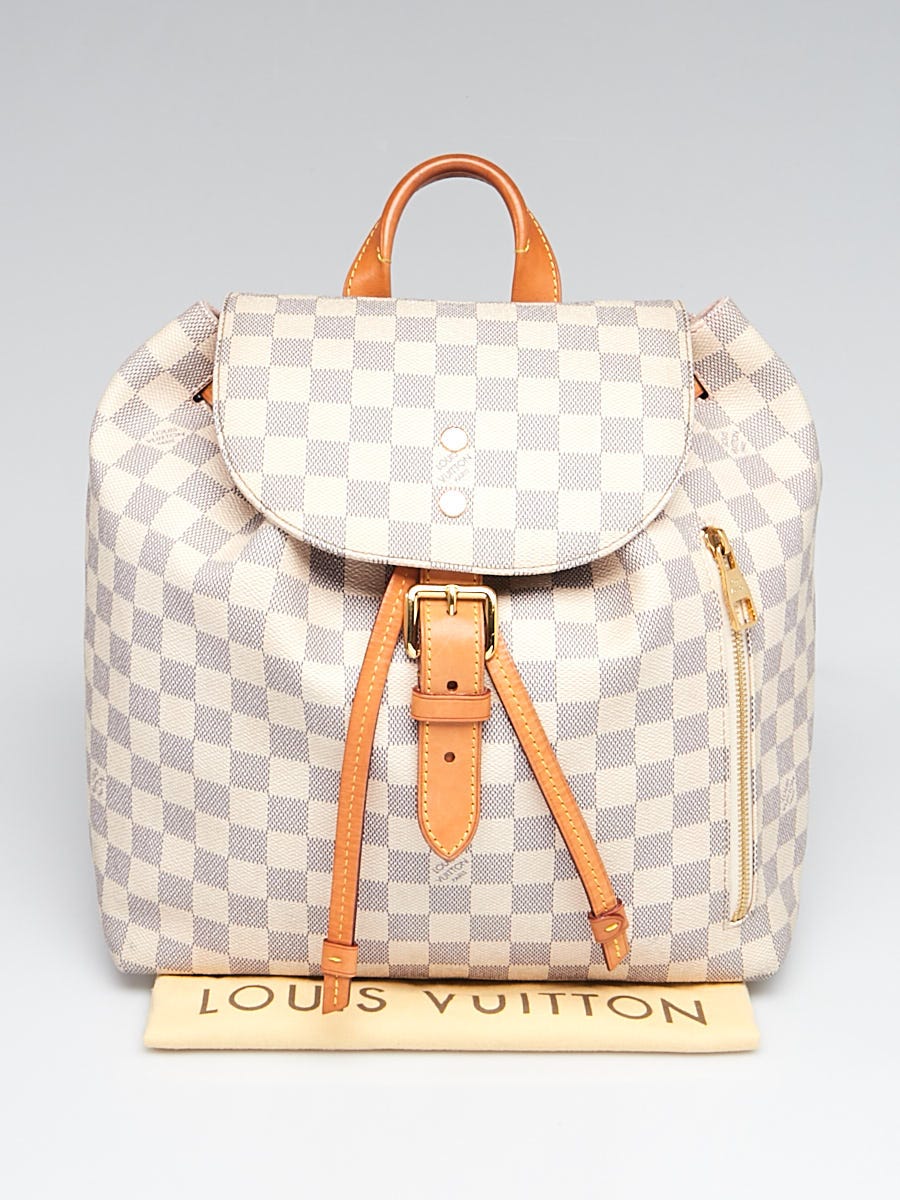 Authentic Louis Vuitton Damier Azur Sperone Backpack Damier White