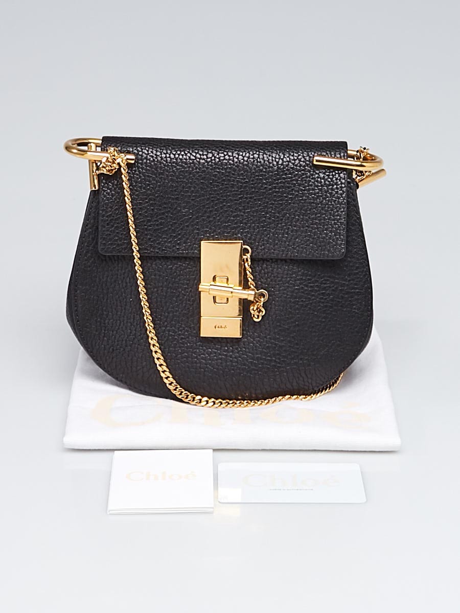 Chloe Black Pebbled Leather Mini Drew Bag | Yoogi's Closet