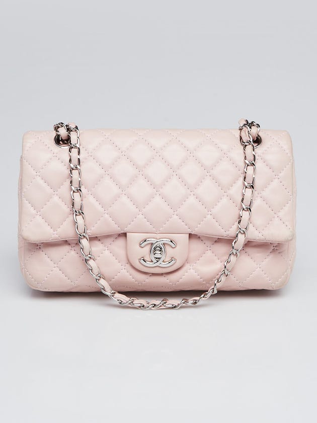 Chanel Light Pink Quilted Lambskin Leather Classic Medium Double Flap Bag