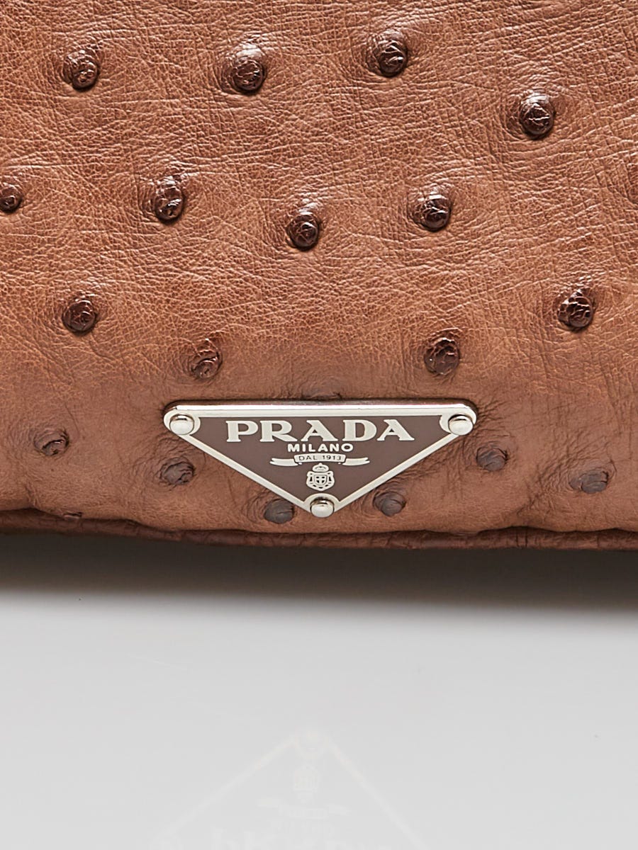 Prada Peach Ostrich Boston Bag Prada