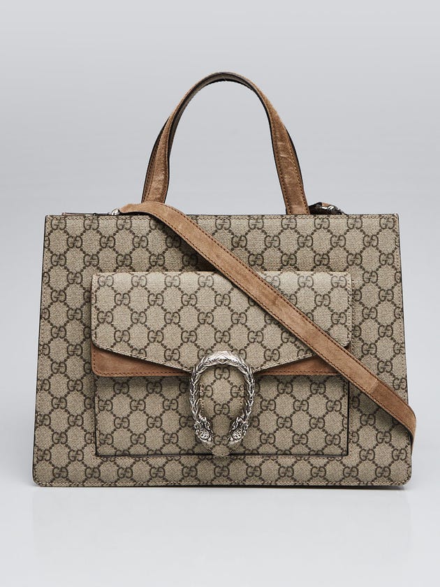 Gucci Ebony/Taupe GG Coated Canvas Dionysus Tote Bag