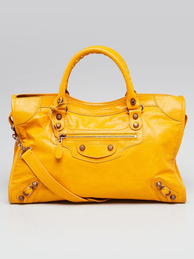 Balenciaga Mangue Lambskin Leather Giant 12 Rose Gold Motorcycle City Bag