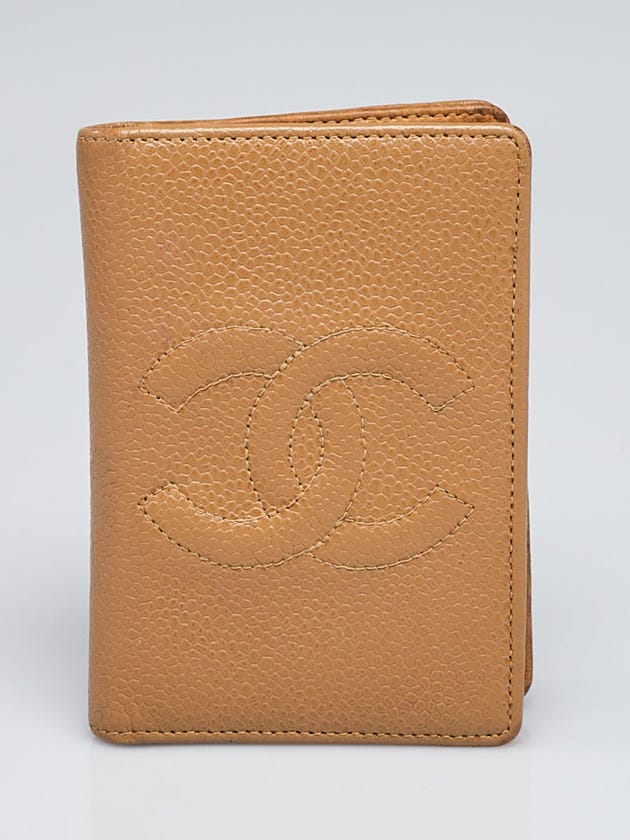 Chanel Beige Caviar Leather CC Card Holder