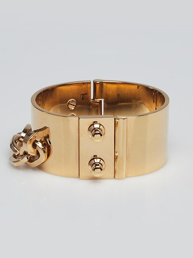 Louis Vuitton Goldtone Metal Lock Me Manchette Wide Cuff Bracelet