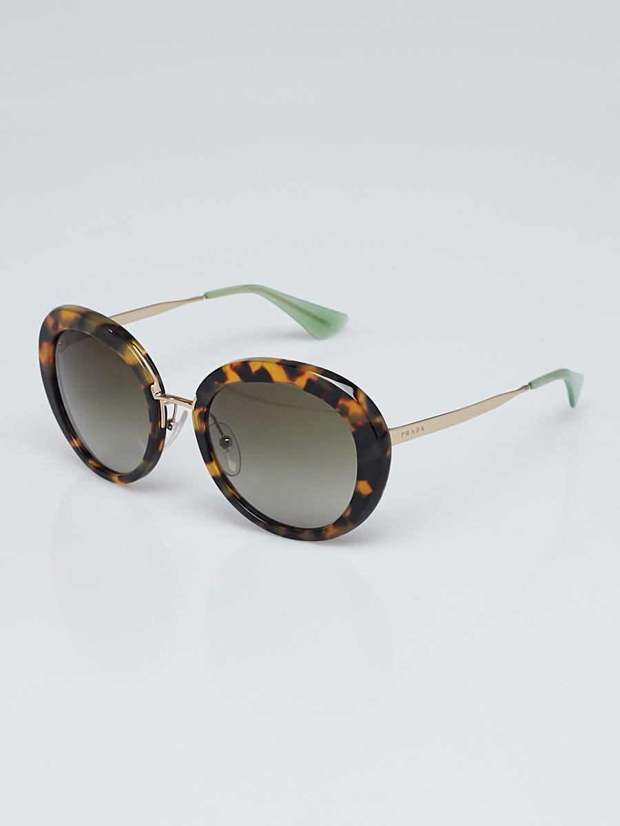 Prada Tortoise Shell Acetate Frame Oversized Havana Sunglasses