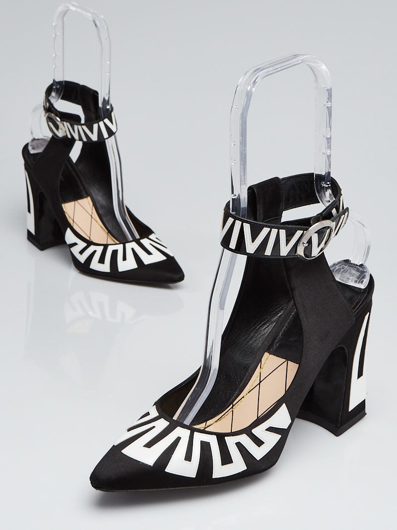 Louis Vuitton Black/White Satin/Patent 